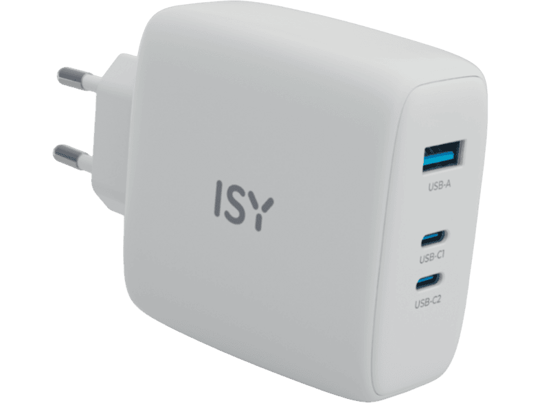 ISY Multiport-oplader USB / USB-C 140 W GaN Wit