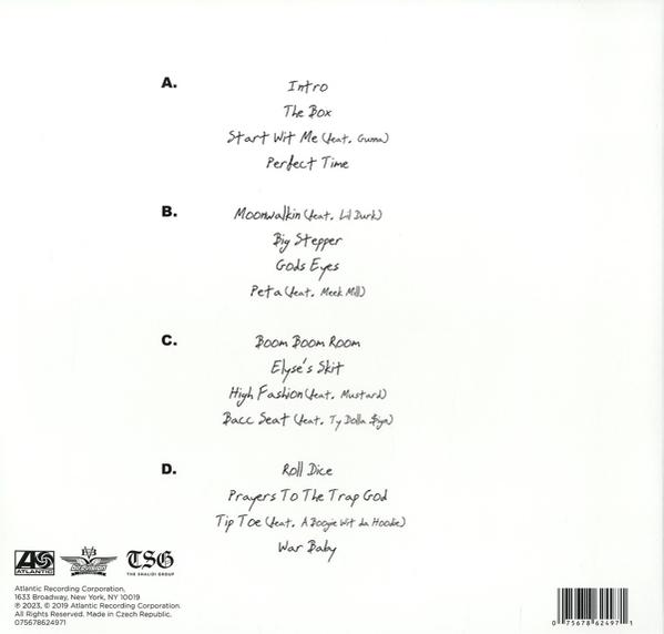 Album-Trackliste mit Songtiteln A, B, C und D. Das Logo der Atlantic Recording Corporation ist sichtbar.