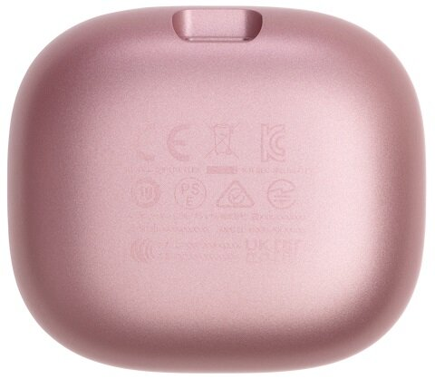 Spód etui ładującego słuchawki w kolorze różowego złota.