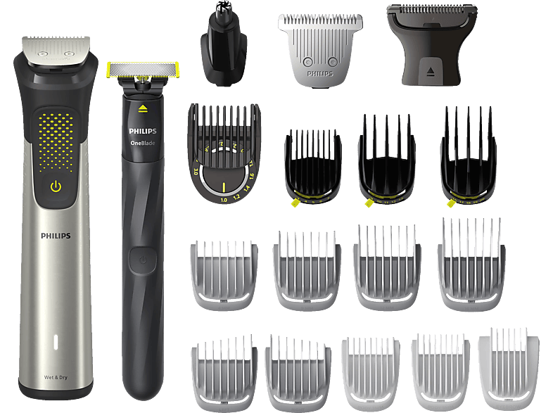 PHILIPS MG9555/15 All-in-One Serie 9000 Multigroomer, Silber