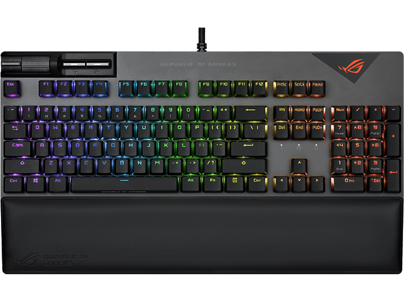 ASUS ROG Strix Flare II billentyűzet, NX RED mechanikus kapcsoló, RGB, Magyar kiosztás (90MP02D6-BKHA00)