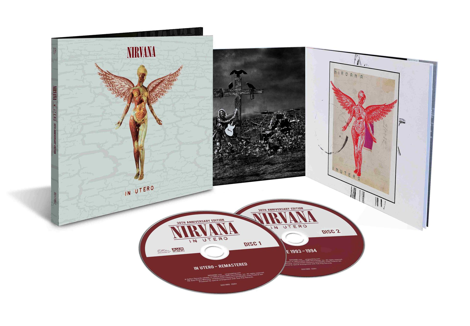 Nirvanas 'In Utero' Albumcover, mit dem Albumcover und zwei CDs.