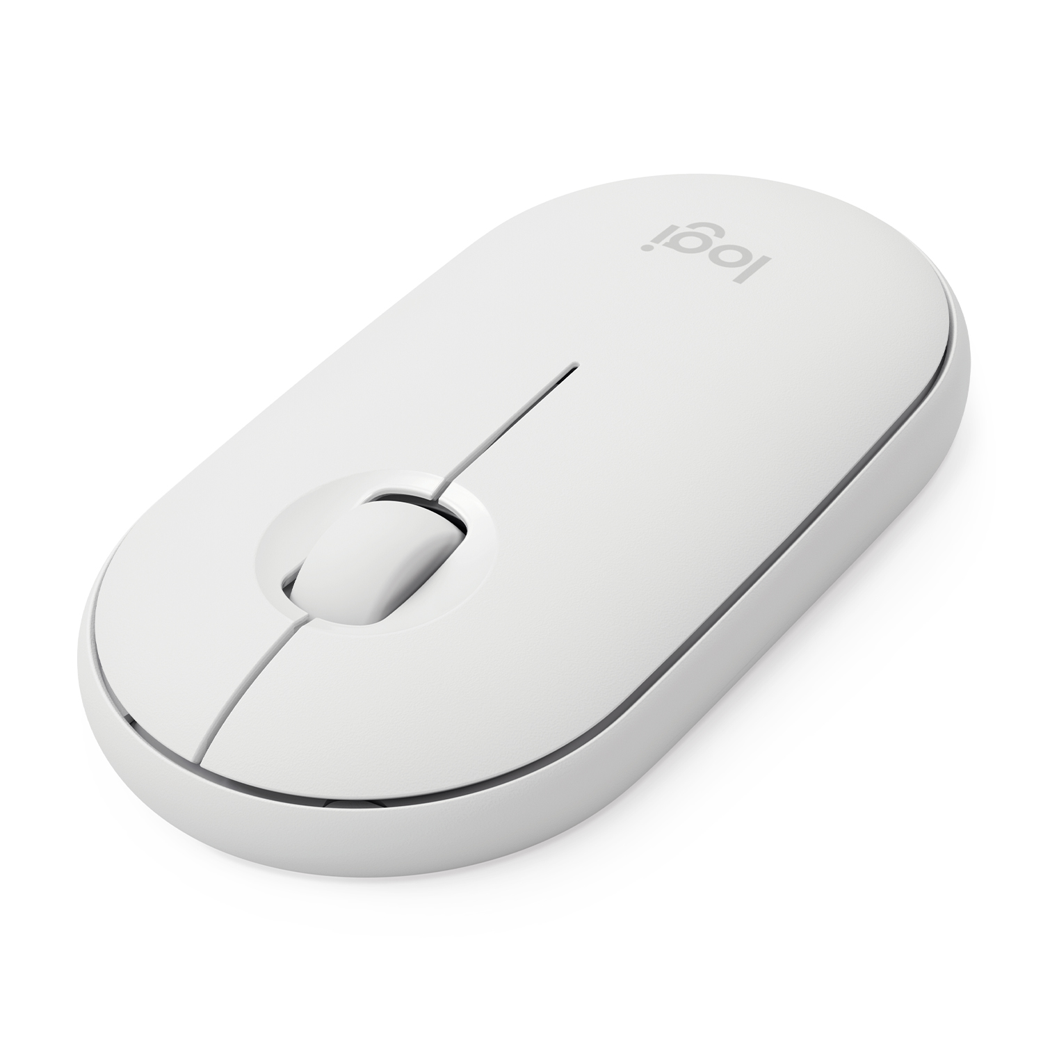 Mouse bianco su una superficie bianca.