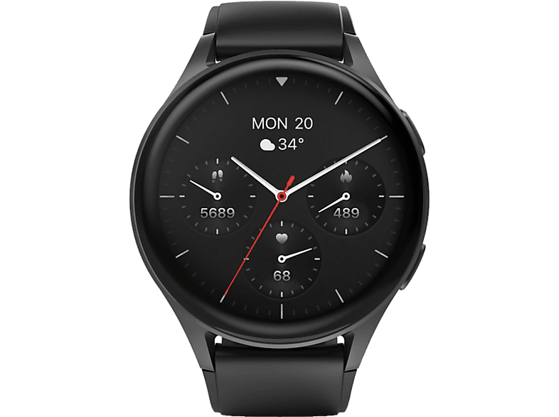 HAMA 8900 - Smartwatch (Armband Breite: 2.2 cm, Silikon, Dunkelgrau/Schwarz)