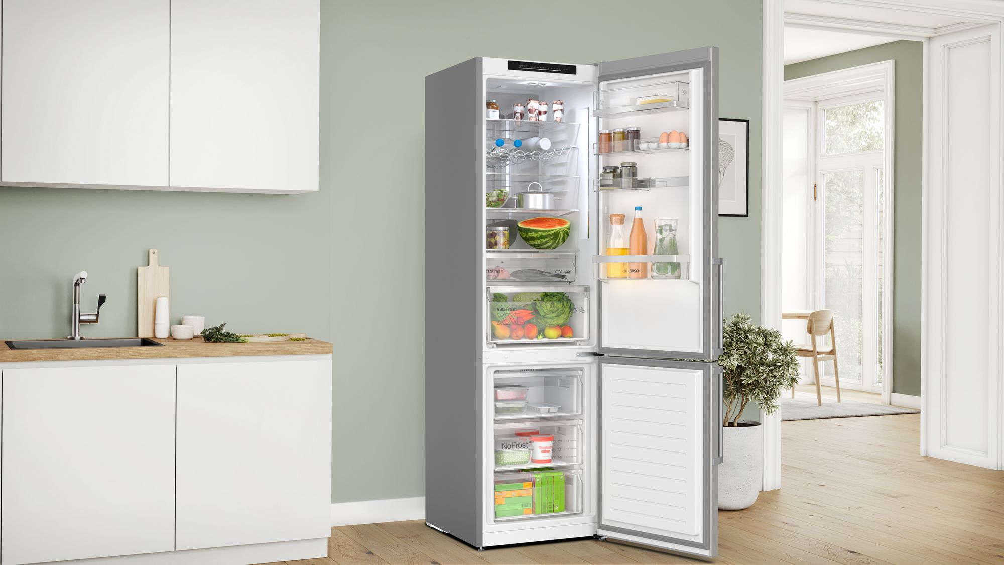 BOSCH KGN39AIAT Serie 6 Kühlgefrierkombination (A, 363 l, 2030 mm hoch, Inox-antifingerprint)