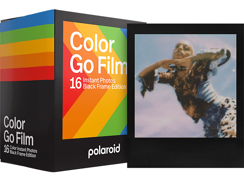 POLAROID színes GO Film, fotópapír fekete kerettel, 16db instant fotó