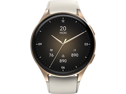 HAMA 8900 - Smartwatch (Larghezza cinturino: 2,2 cm, Silicone, Oro/beige)