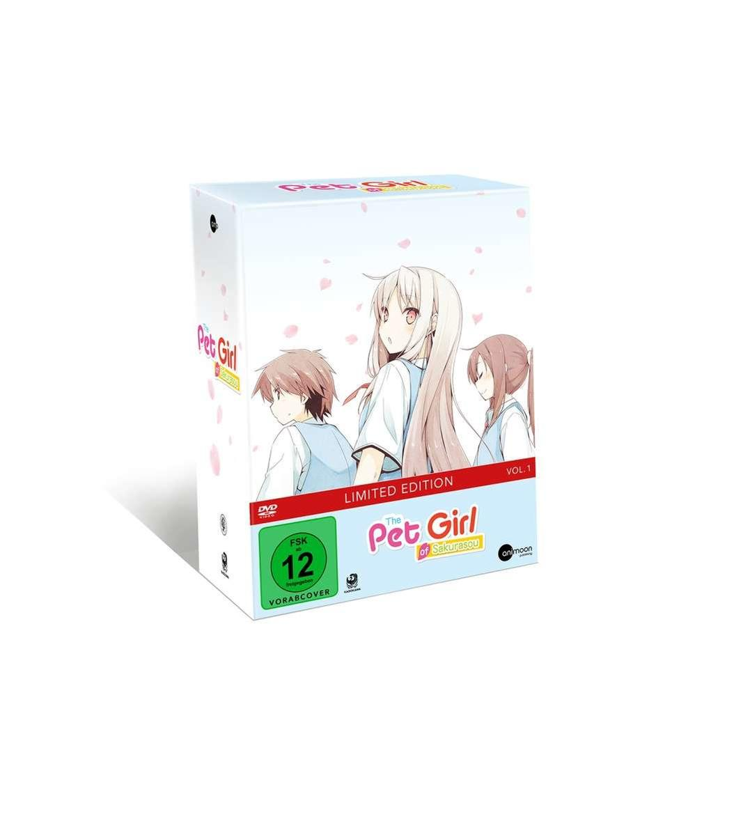 Eine DVD-Box-Set für den Anime 'The Pet Girl of Sakurasou' mit drei Charakteren auf dem Cover.