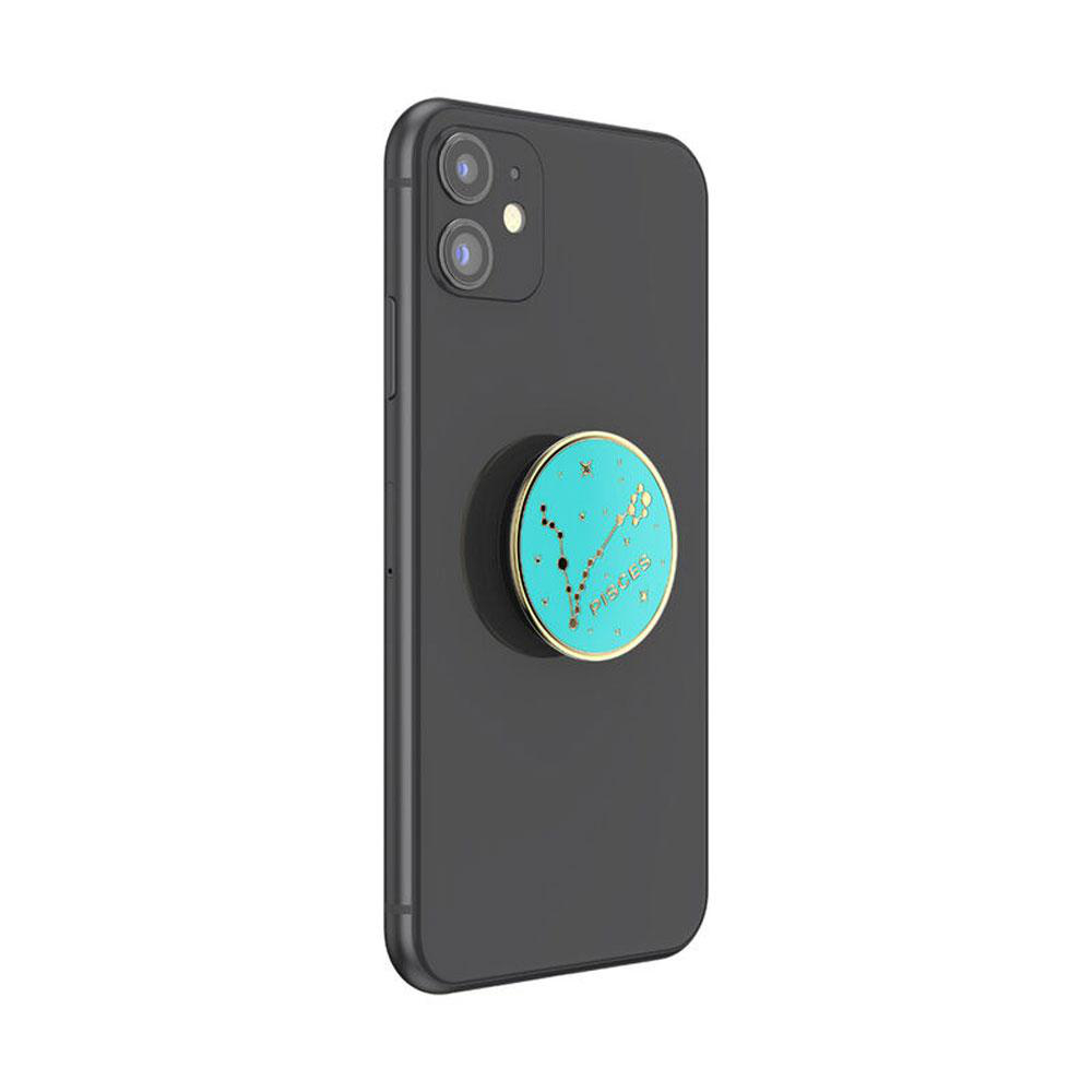 Schwarzes Telefon mit einem Fische-Griff.