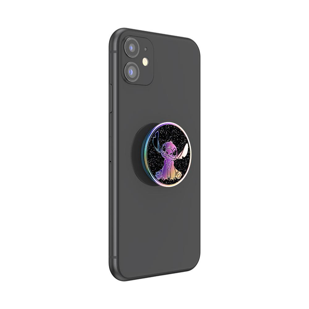 Ein weißes Telefon mit einem Kompass-Pop-Socket, vor einem weißen Hintergrund.