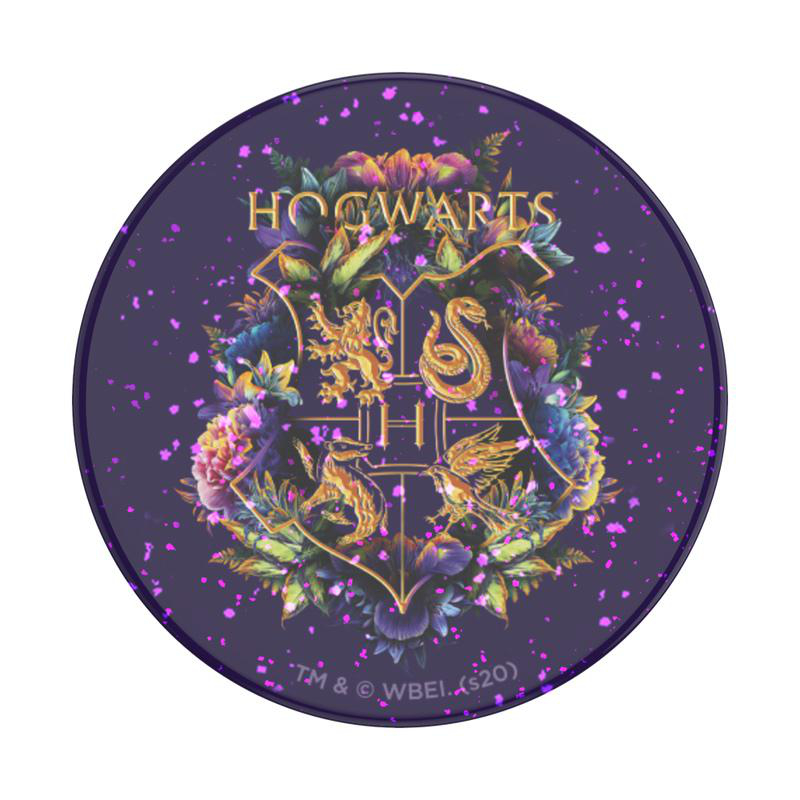 POPSOCKETS PopGrip Handyhalterung, Glitter Harry Potter Hogwarts Floral