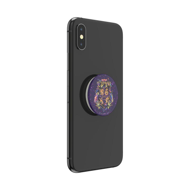POPSOCKETS PopGrip Handyhalterung, Glitter Harry Potter Hogwarts Floral