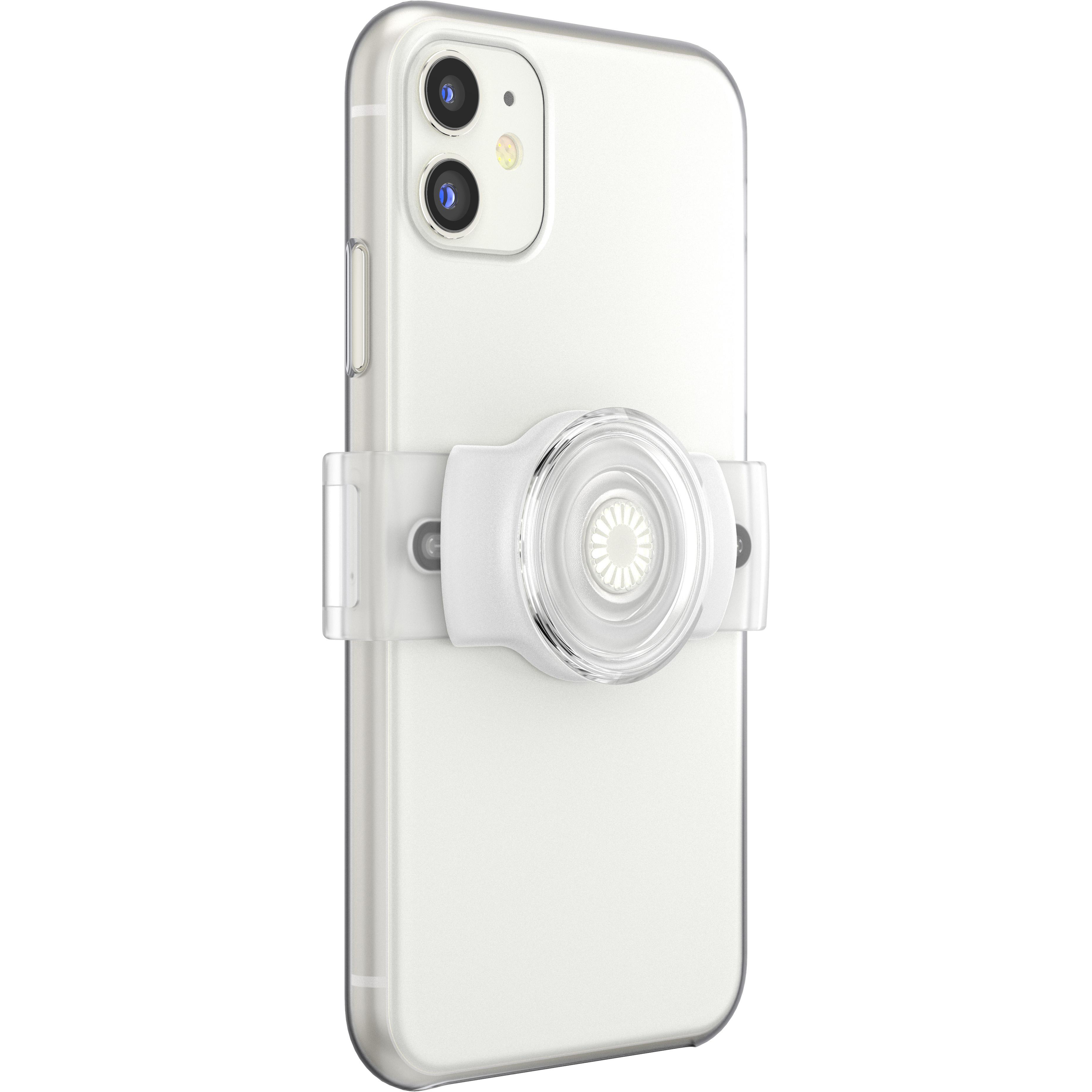 POPSOCKETS PopGrip Slide Stretch Handyhalterung, Clear On White