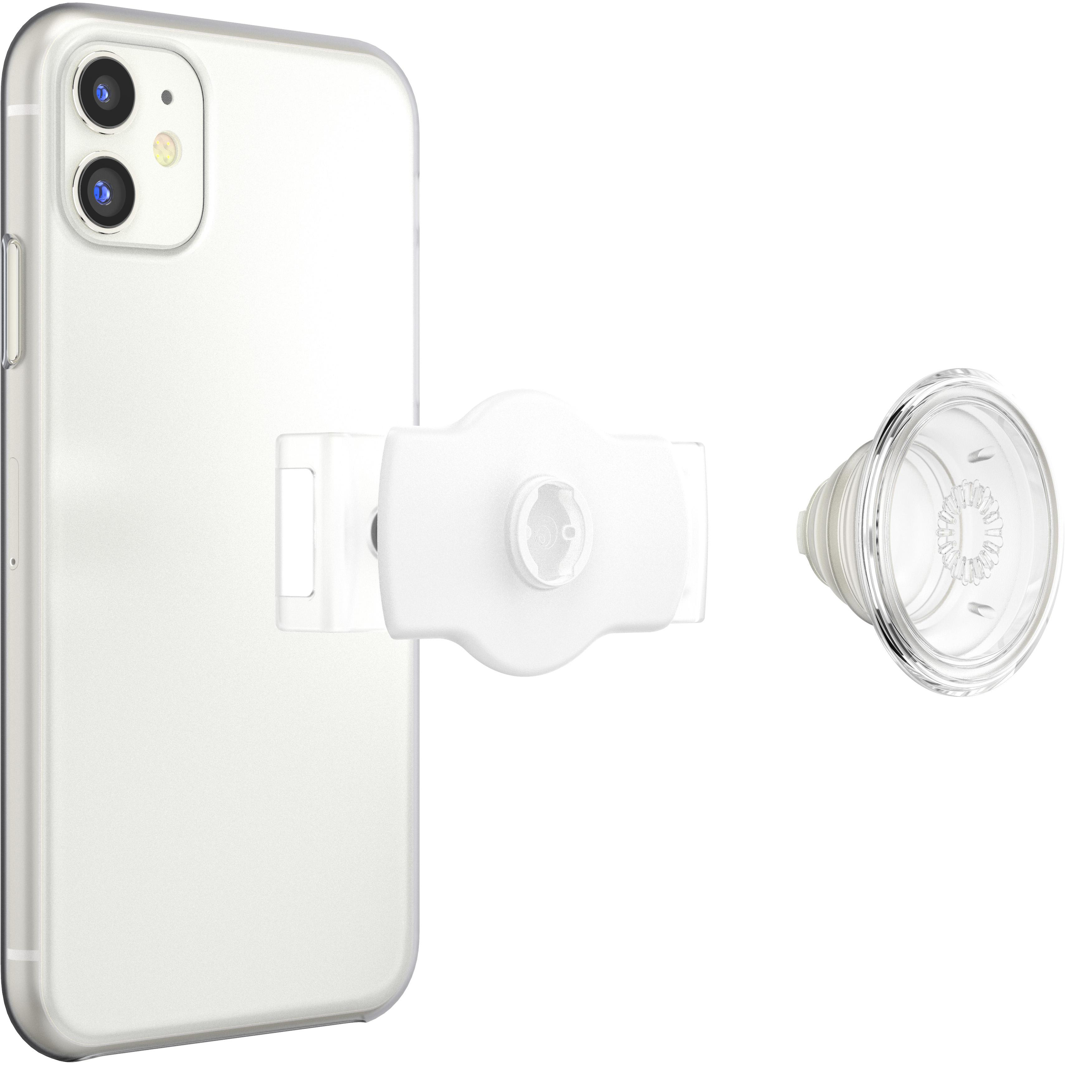POPSOCKETS PopGrip Slide Stretch Handyhalterung, Clear On White