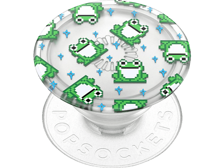 POPSOCKETS PopGrip PlantCore Handyhalterung, Translucent 8 Bit Frogs Maisstärke, Rapsöl, Rizinusbohnen