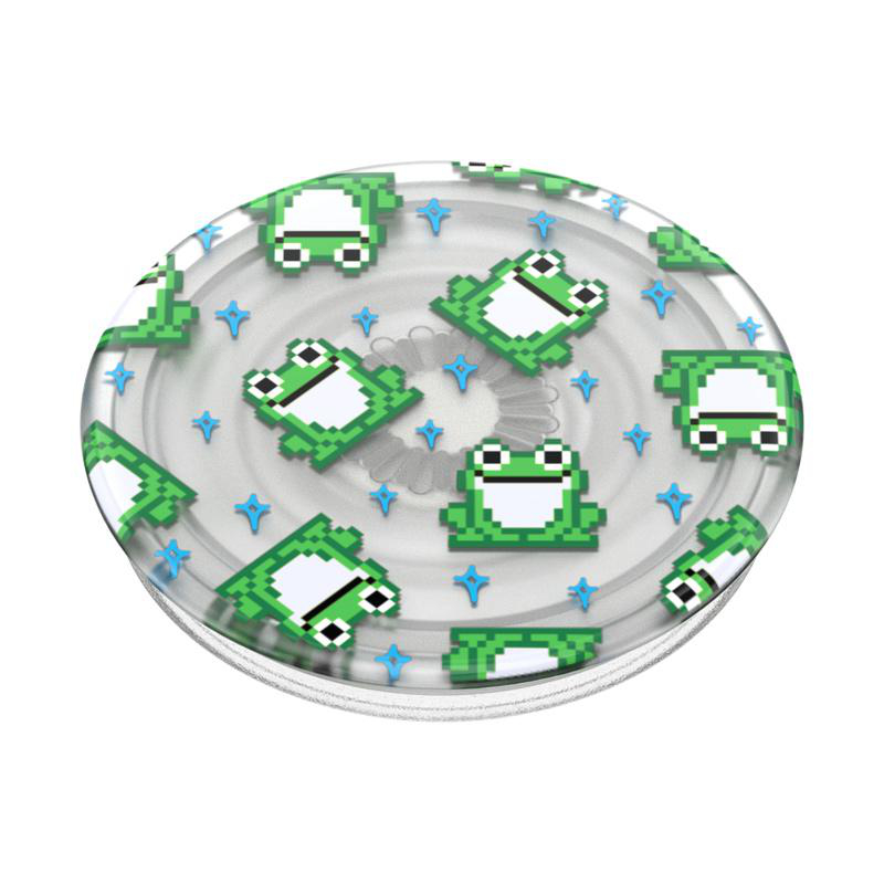 POPSOCKETS PopGrip PlantCore Handyhalterung, Translucent 8 Bit Frogs