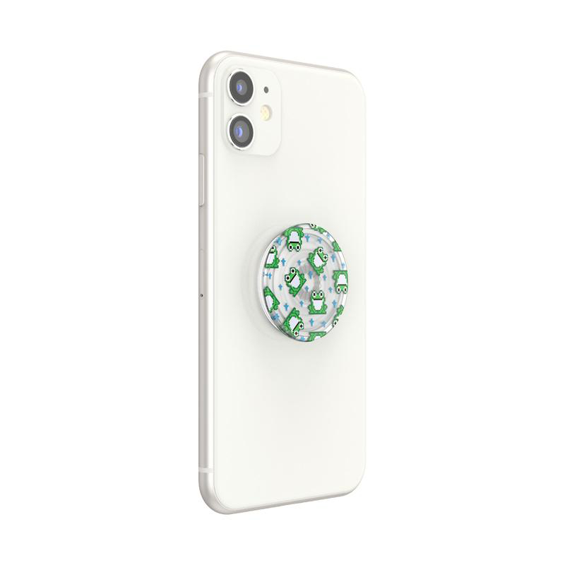 POPSOCKETS PopGrip PlantCore Handyhalterung, Translucent 8 Bit Frogs