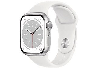 APPLE Watch Series 8 GPS 41 mm MP6K3TU/A Gümüş Rengi Alüminyum Kasa ve Beyaz Spor Kordon