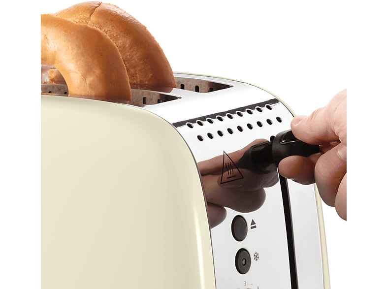 Russell Hobbs Textures Plus Broodrooster Zwart, Extra Brede Sleuven Hoogglans Chromen Accenten Variabele Instellingen 22601 56
