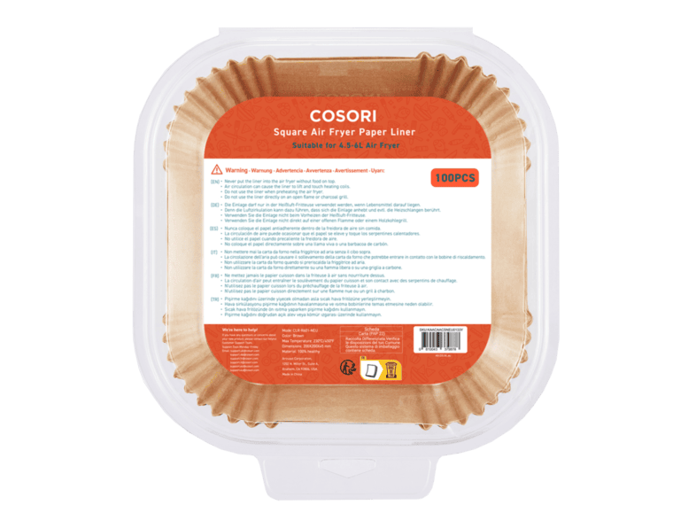 Cosori CLR-R601 Paper Liners 20cms for Cosori Air Fryers