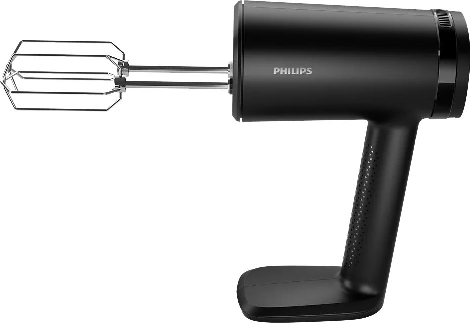 Fekete Philips kézi mixer habverővel.