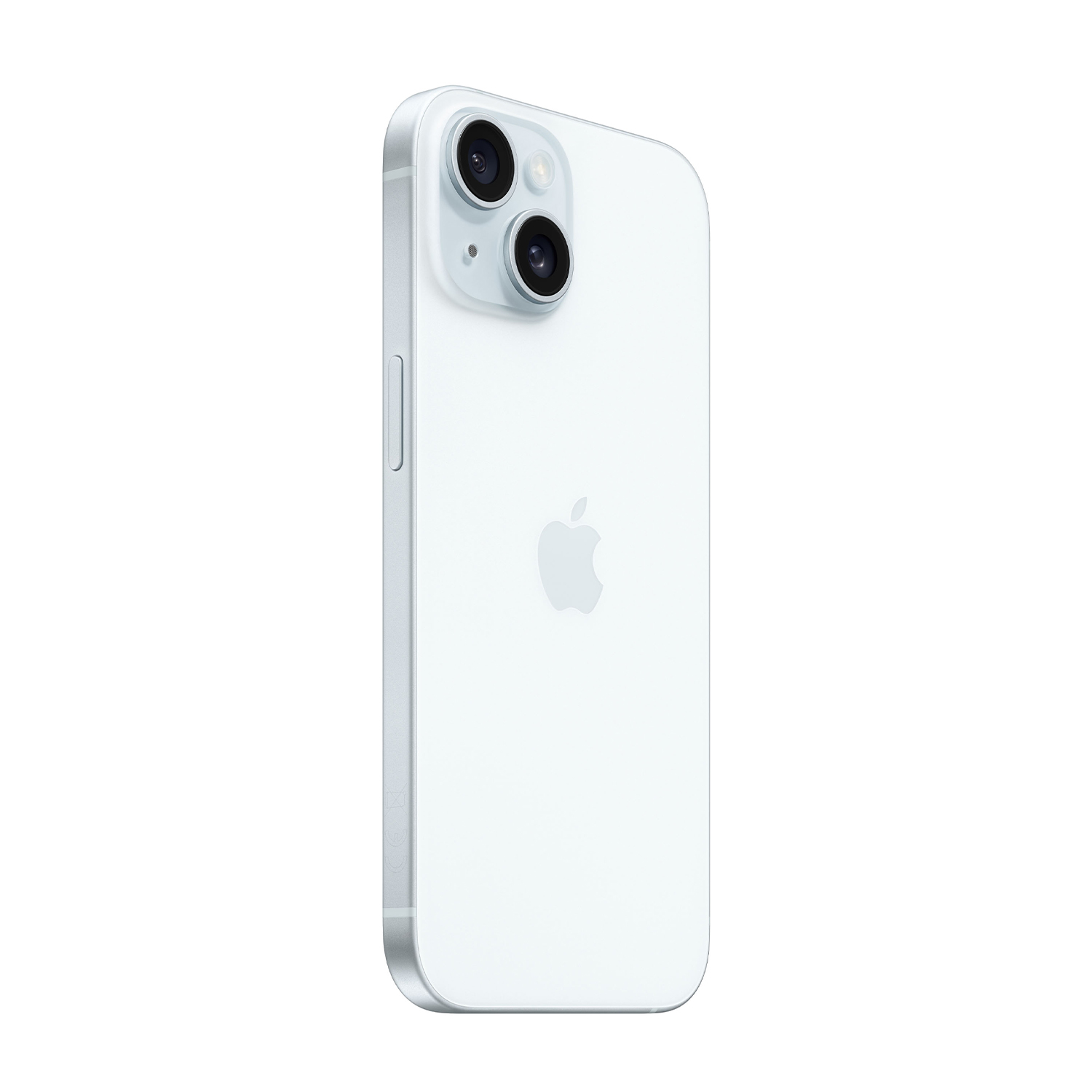 Uno smartphone bianco con due fotocamere posteriori, una cornice argentata e un logo Apple.