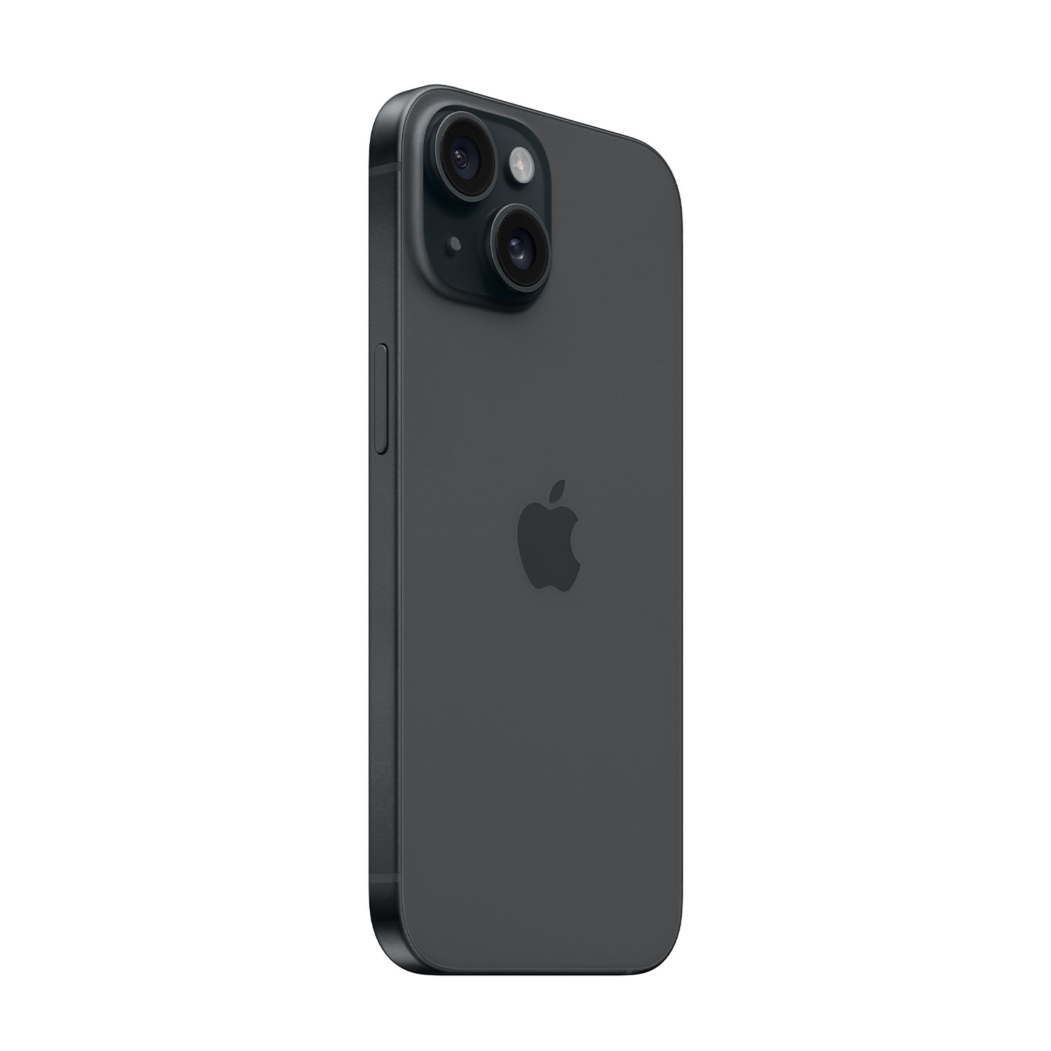 Un iPhone 14 Pro nero, vista posteriore, con tre fotocamere.