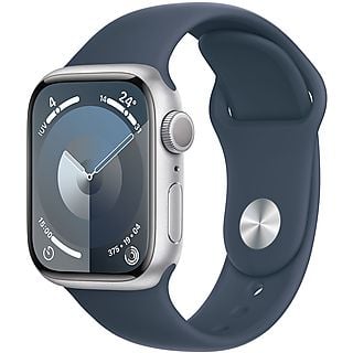 APPLE Watch Series 9 GPS Cassa 41 mm in alluminio argento con Cinturino Sport Blu inverno - S/M