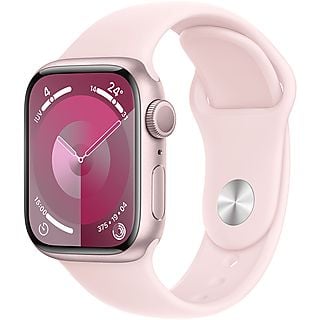 APPLE Watch Series 9 GPS Cassa 41 mm in alluminio rosa con Cinturino Sport rosa confetto - S/M