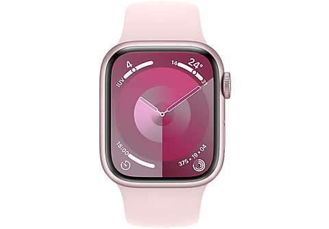 APPLE Watch Series 9 GPS Cassa 41 mm in alluminio rosa con Cinturino Sport rosa confetto - S/M