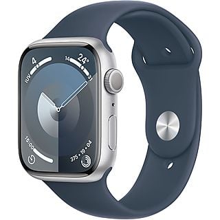 APPLE Watch Series 9 GPS Cassa 45 mm in alluminio argento con Cinturino Sport blu inverno - M/L