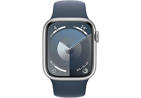 APPLE Watch Series 9 GPS Cassa 45 mm in alluminio argento con Cinturino Sport blu inverno - M/L