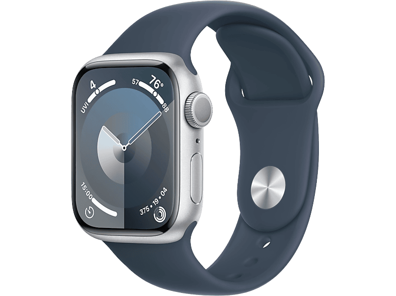 Apple Watch Series 9 GPs 41mm Silver Aluminium Kast Storm Blue Sport Band - S/m (mr903qf/a)