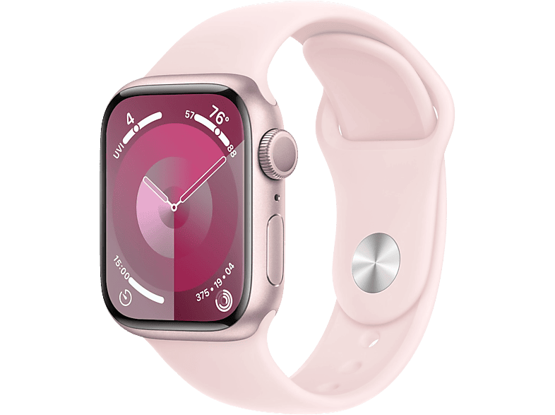 Apple Watch Series 9 GPs 41mm Boîtier Aluminium Light Pink Bracelet Sport Pink - S/m (mr933qf/a)