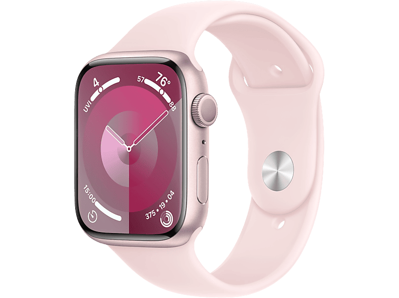 Apple Watch Series 9 GPs 45mm Boîtier Aluminium Light Pink Bracelet Sport Pink - M/l (mr9h3qf/a)