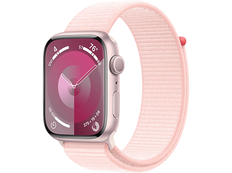 Apple Watch Series 9 GPs 45mm Boîtier Aluminium Light Pink Bracelet Sport Loop Pink (mr9j3qf/a)