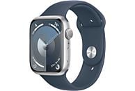 APPLE Watch Series 9 GPS 45 mm Zilver Aluminium Case/Stormblauw Sport Band - S/M