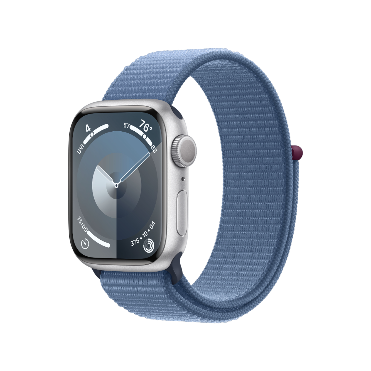 Apple Watch Series 9 GPs 45 Mm Zilver Aluminium Case/winterblauw Sport Loop