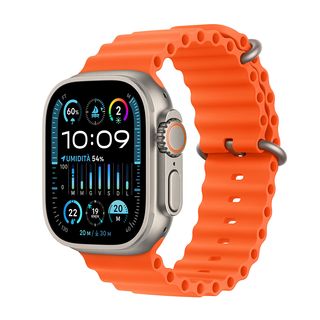 APPLE Watch Ultra 2 GPS + Cellular, Cassa 49 mm in titanio con Cinturino Ocean arancione