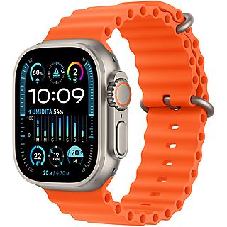 APPLE Watch Ultra 2 GPS + Cellular, Cassa 49 mm in titanio con Cinturino Ocean arancione