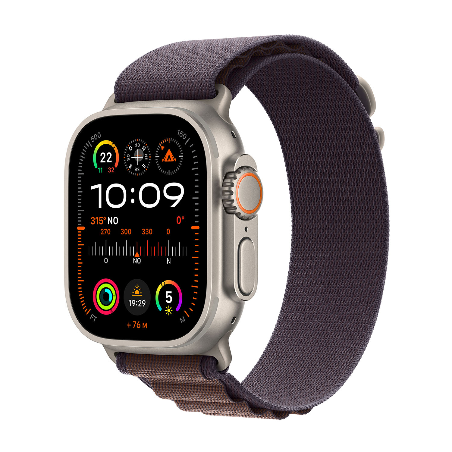Apple Watch Ultra 2 GPS + Cellular, Cassa 49 mm in titanio con Alpine Loop indaco - Large