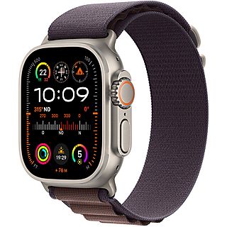 APPLE Watch Ultra 2 GPS + Cellular, Cassa 49 mm in titanio con Alpine Loop indaco - Large