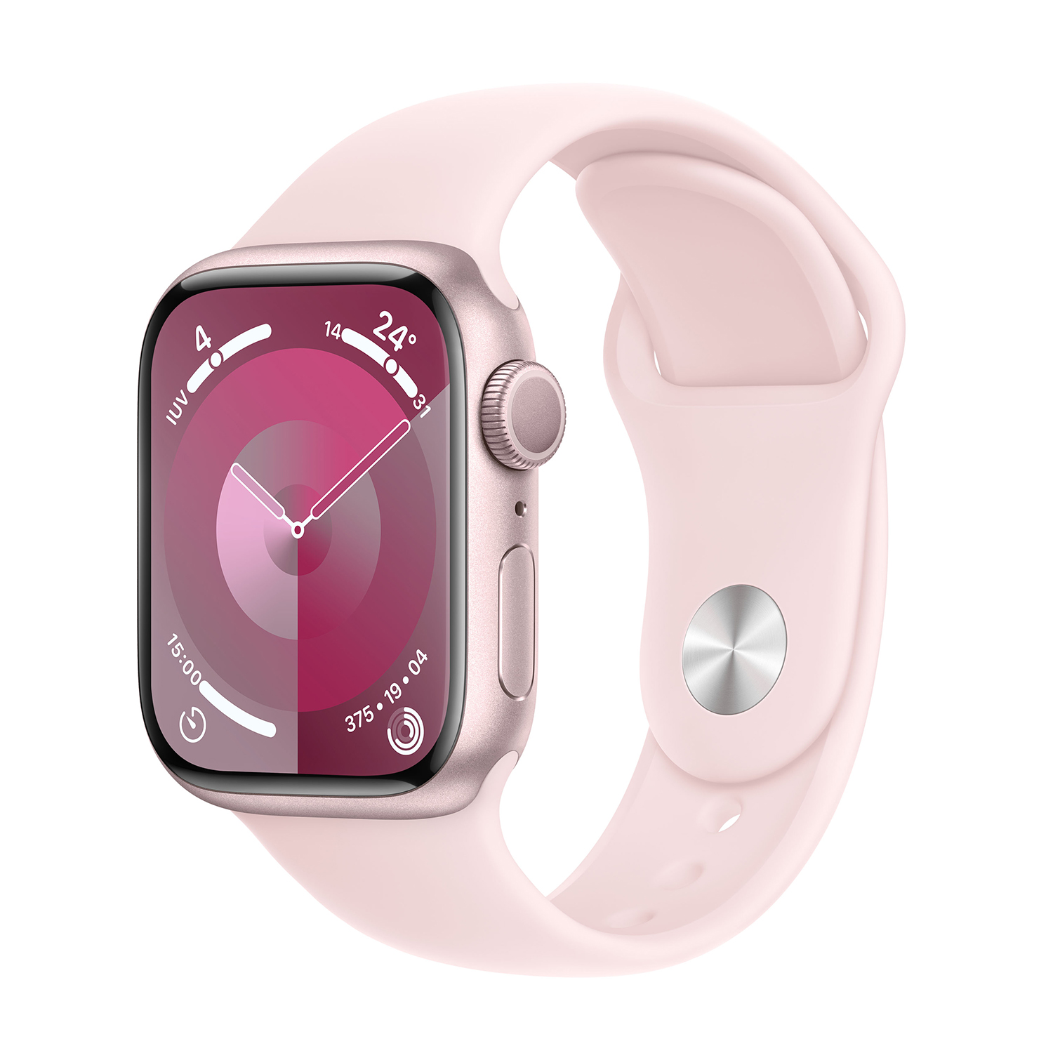 Apple Watch Series 9 Gps, Cassa 41 mm in alluminio rosa con Cinturino Sport confetto - M/L
