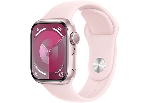 Apple Watch Series 9 GPS, Cassa 41 mm in alluminio rosa con Cinturino Sport rosa confetto - M/L