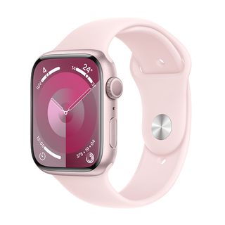 APPLE Watch Series 9 GPS, Cassa 45 mm in alluminio rosa con Cinturino Sport rosa confetto - S/M