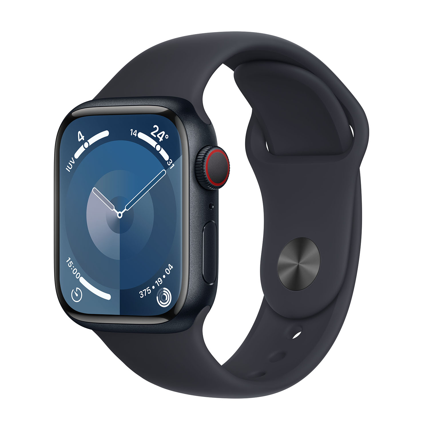 Apple Watch Series 9 GPS + Cellular, Cassa 41 mm in alluminio mezzanotte con Cinturino Sport - S/M