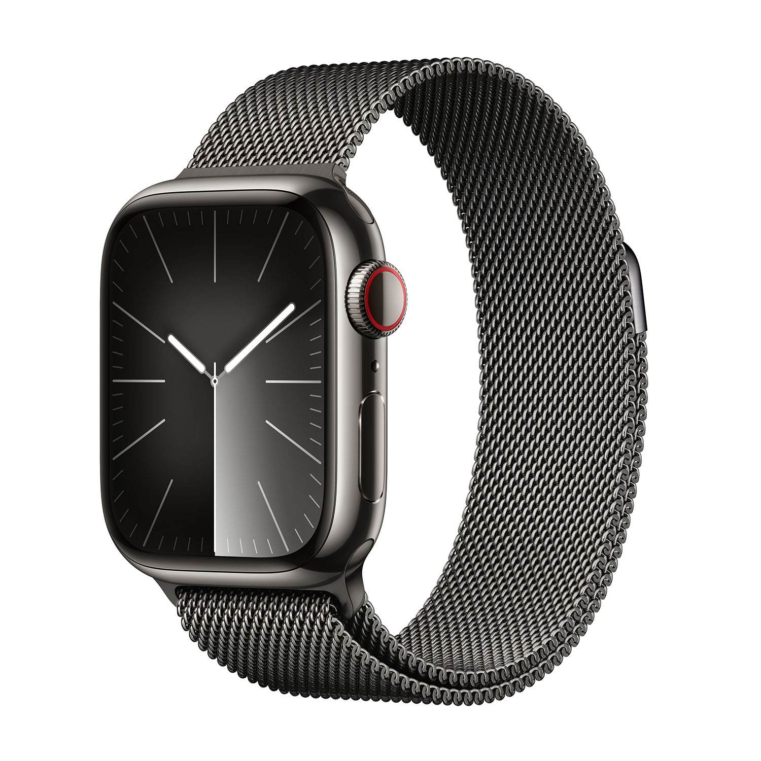 Apple Watch Series 9 GPS + Cellular, Cassa 41 mm in acciaio inossidabile color grafite con Loop maglia milanese