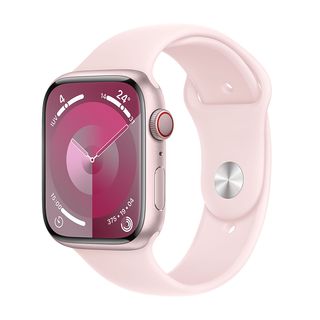 APPLE Watch Series 9 GPS + Cellular, Cassa 45 mm in alluminio rosa con Cinturino Sport rosa confetto - M/L
