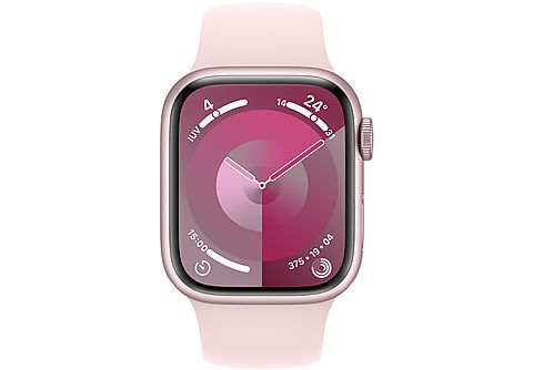 APPLE Watch Series 9 GPS + Cellular, Cassa 41 mm in alluminio rosa con Cinturino Sport rosa confetto - M/L