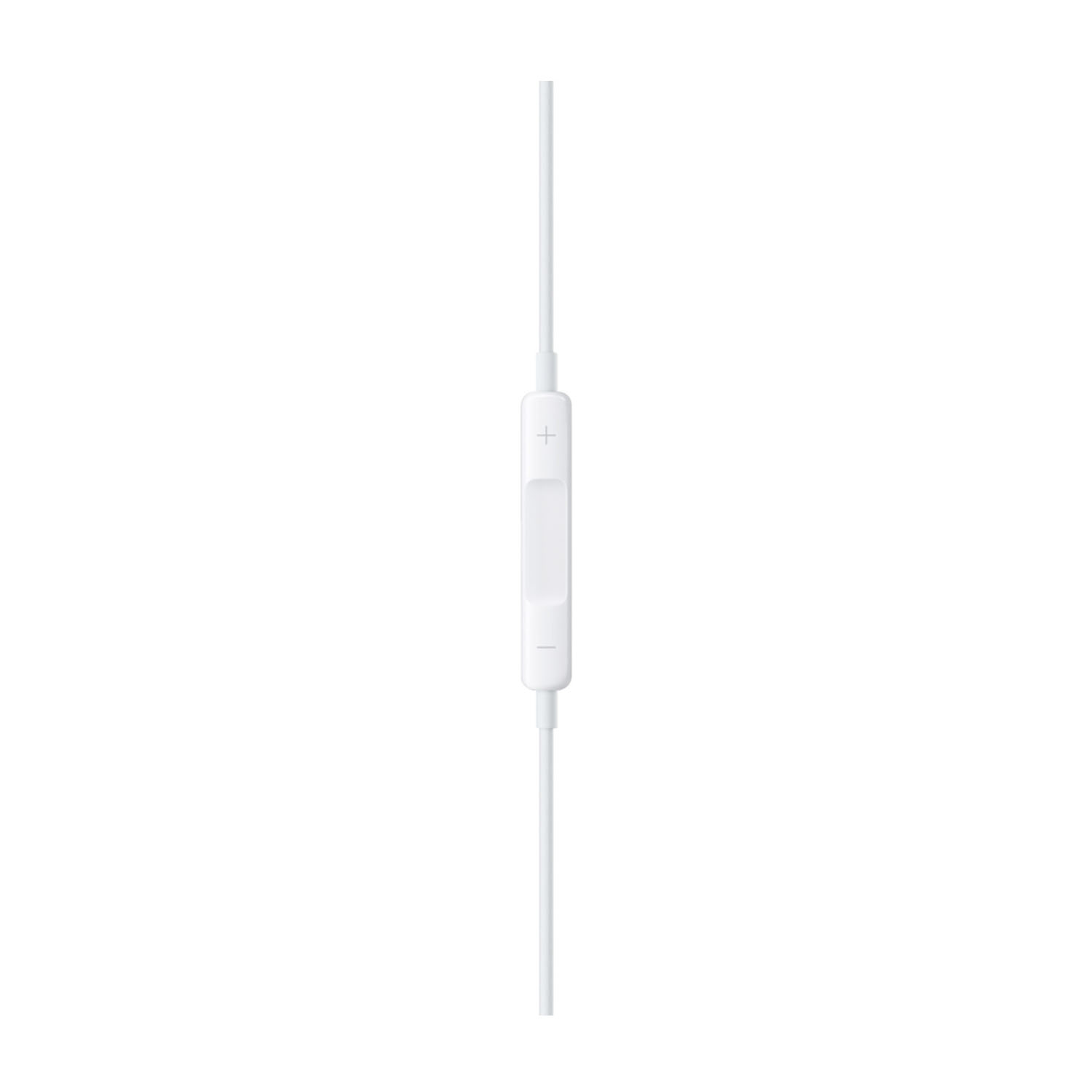 Cavo per cuffie Apple bianco con un modulo di controllo.